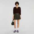 Checked pleated skirt
