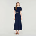 Pointelle knit maxi skirt