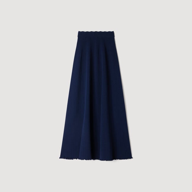 Pointelle knit maxi skirt