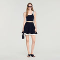 Two-tone knit skirt