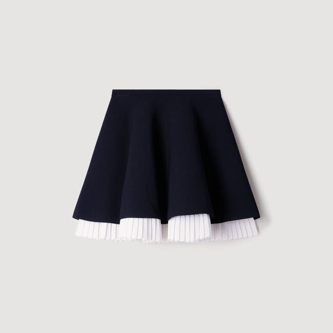 Two-tone knit skirt