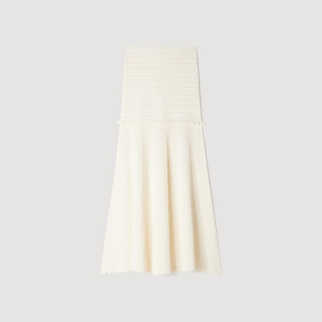 Pointelle knit maxi skirt