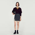 Short skirt with lace panel