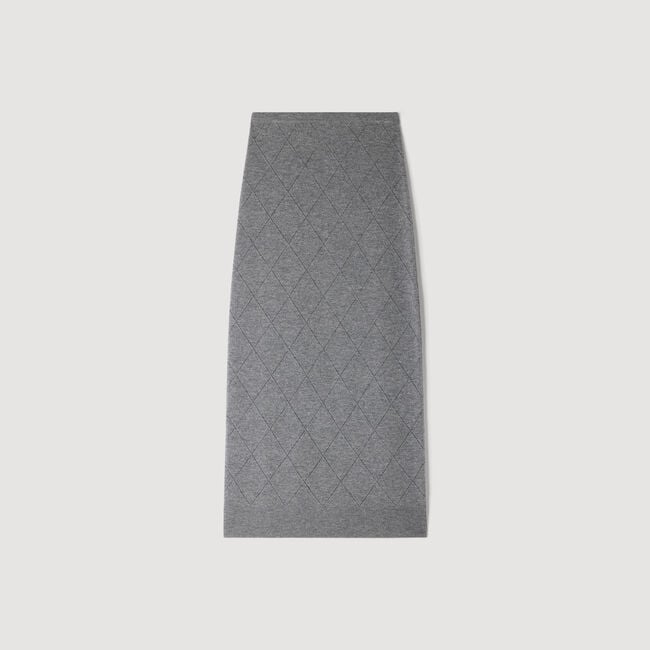 Pointelle knit maxi skirt