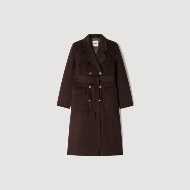 Double-faced check coat
