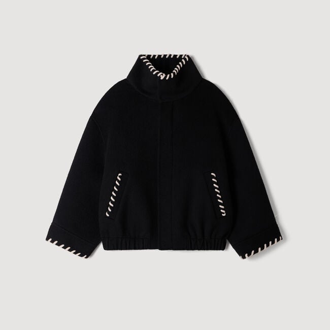 Jacket with topstitched details