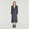 Long wool coat with rhinestones