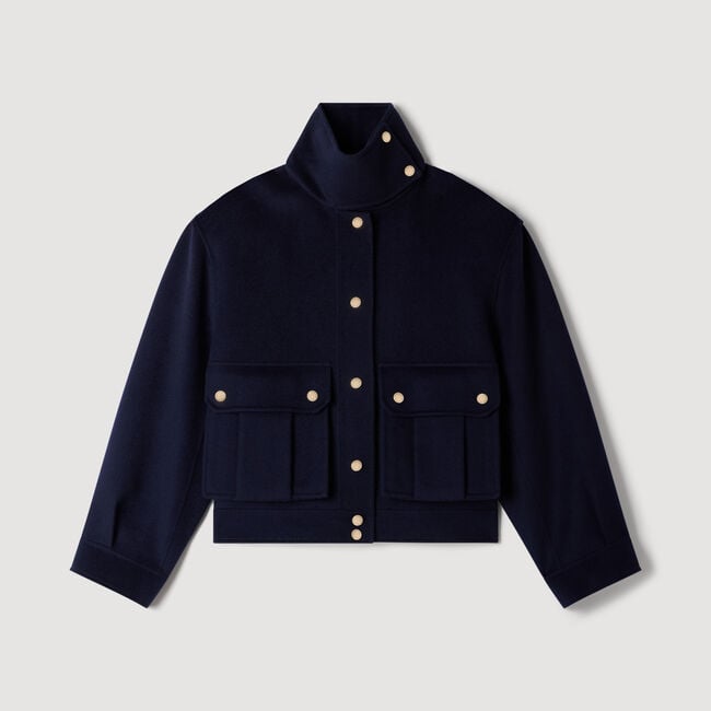 Double-faced standing collar coat
