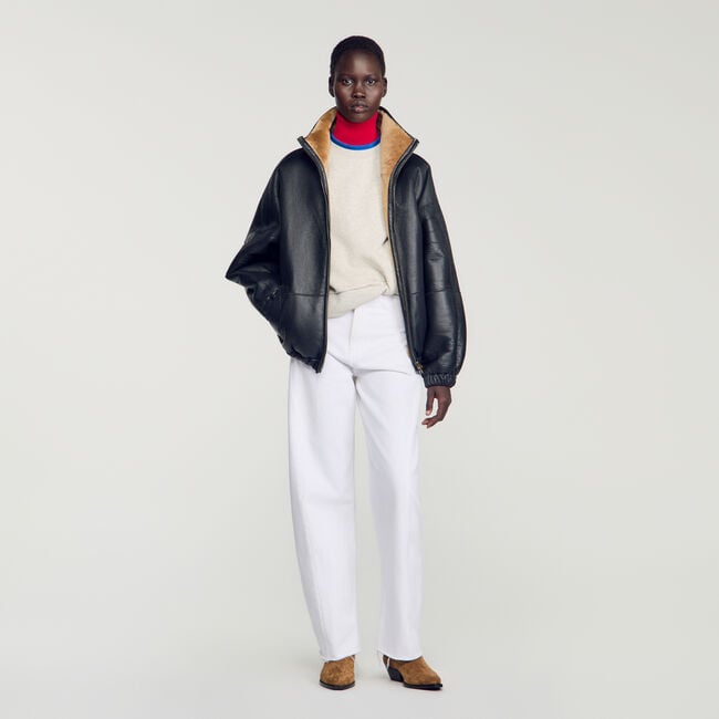Oversized shearling jacket