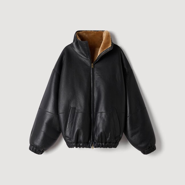 Oversized shearling jacket