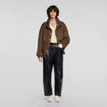 Double-faced standing collar coat