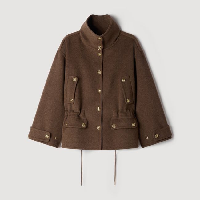 Double-faced standing collar coat