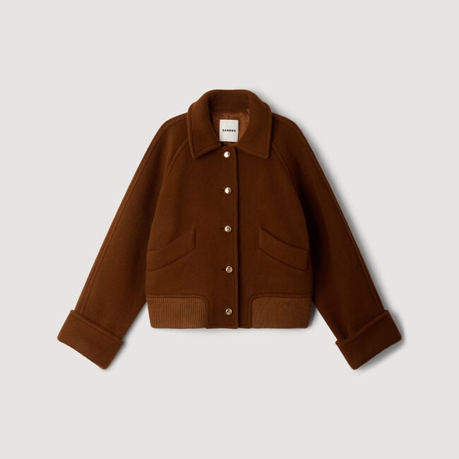 Short coat with flap pockets