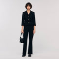 Straight-leg buttoned trouser