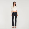 Pleat and zip trousers