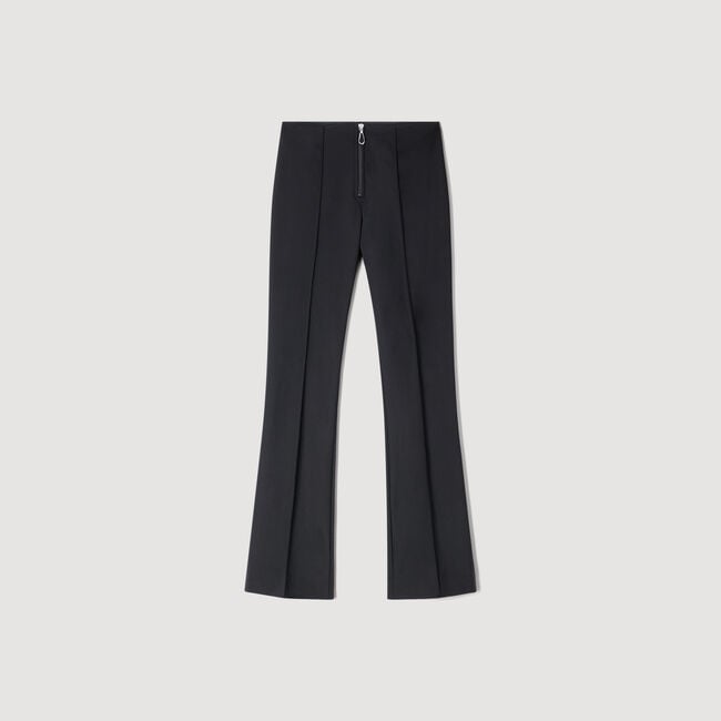 Pleat and zip trousers