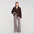Floral-print flowy trousers