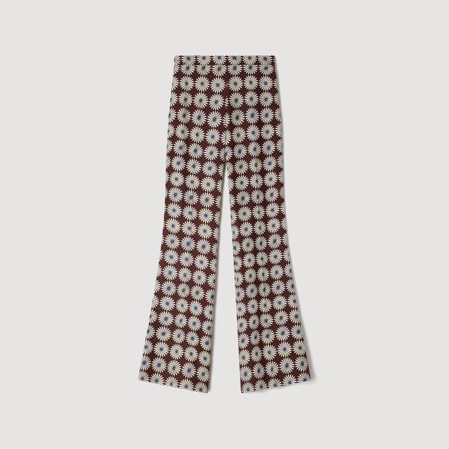 Floral-print flowy trousers