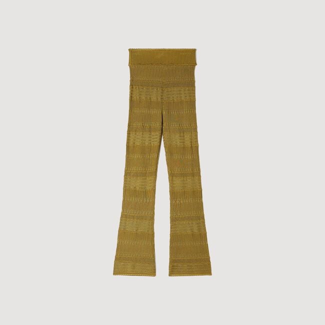 Pointelle knit trousers