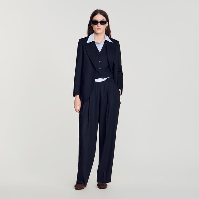 Striped wool trousers
