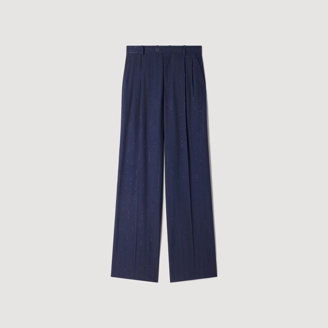 Striped sequin trousers