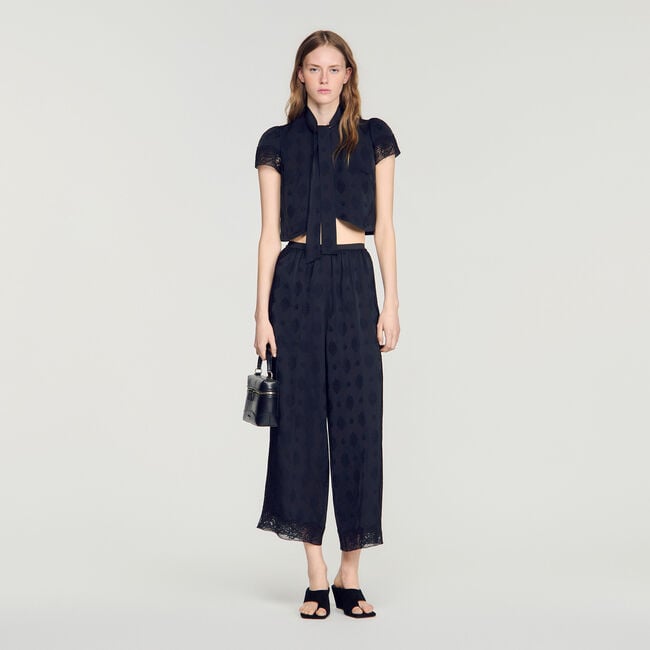 Fluid Paisley Jacquard Trousers