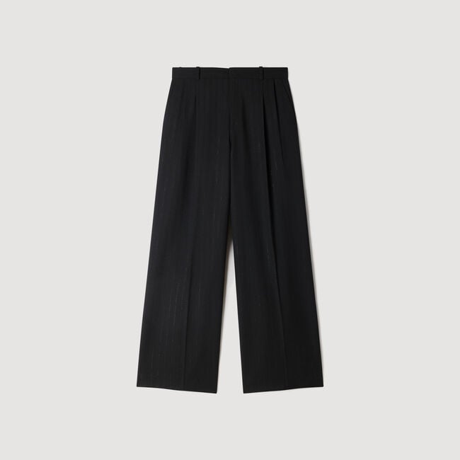 Striped wide-leg trousers