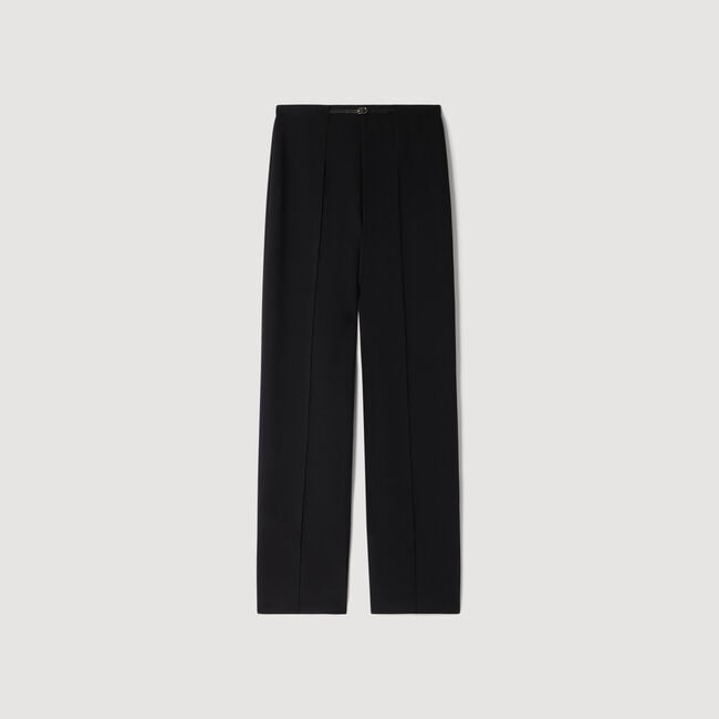 Stretch straight-leg trousers