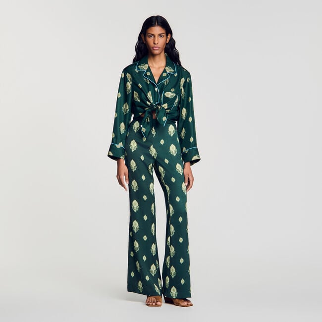 Paisley-print flowy trousers