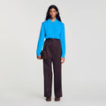Striped straight-leg trousers
