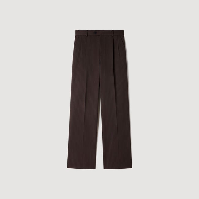 Striped straight-leg trousers