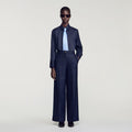 Rhinestone straight-leg trousers