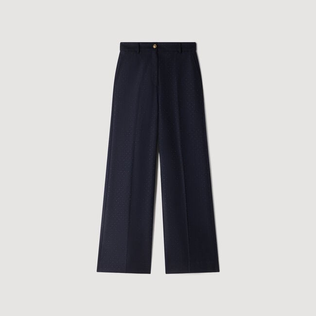 Rhinestone straight-leg trousers
