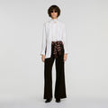 Velvet straight-leg trousers
