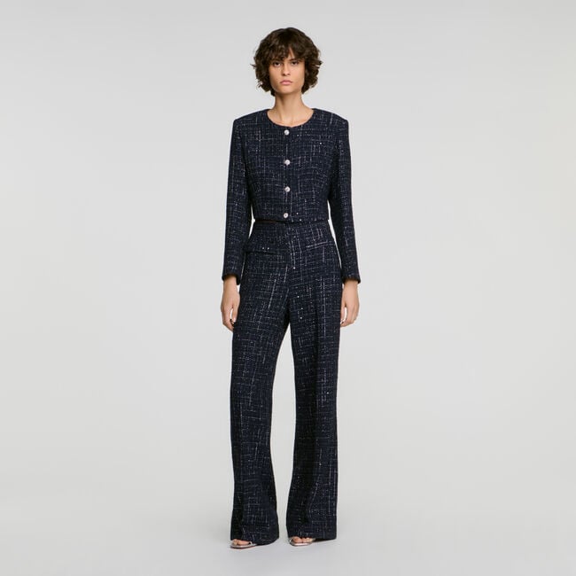 Decorative tweed trousers