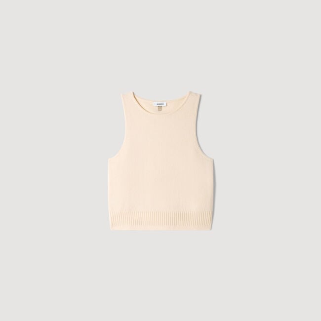 Sleeveless fine knit vest