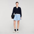 Metal button layered collar sweater