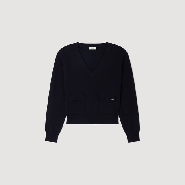 V-neck wool sweater