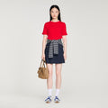 Contrast collar wool sweater