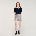 Detachable collar cable knit sweater
