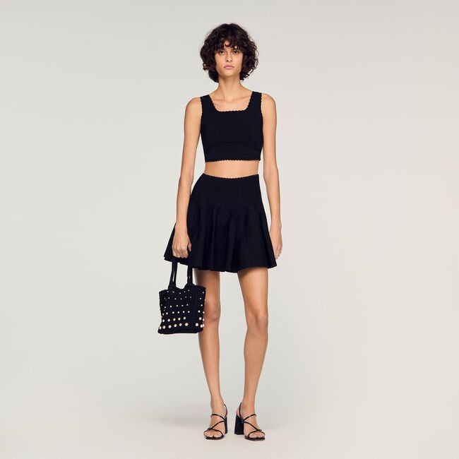 Cropped decorative knit top