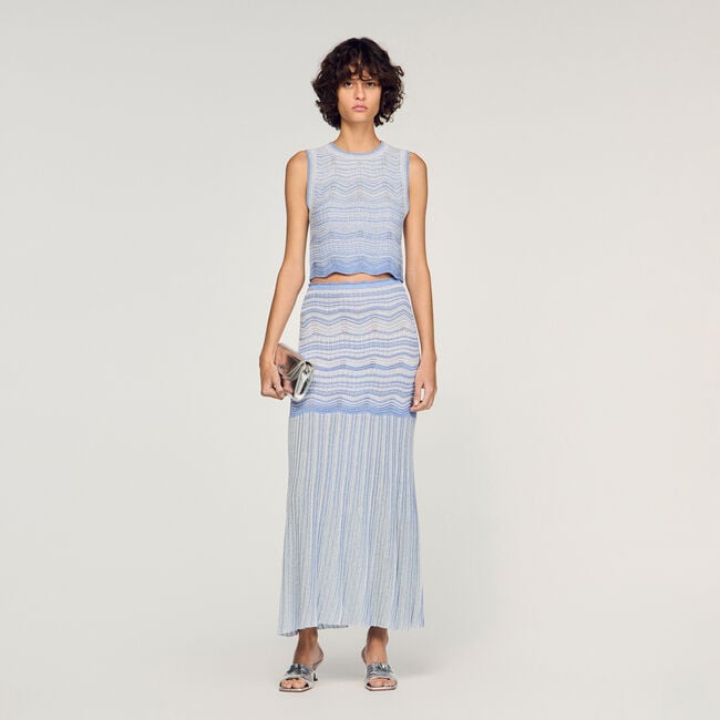 Decorative knit crop top