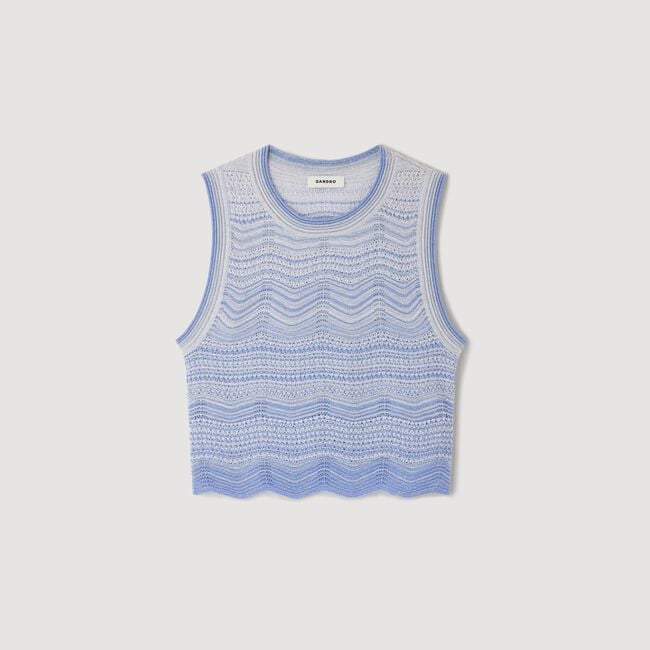 Decorative knit crop top