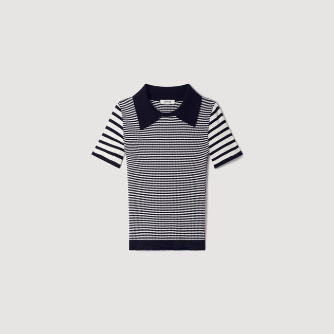 Striped polo-style sweater