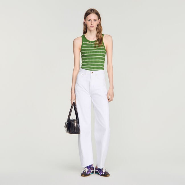 Striped tank top with charms