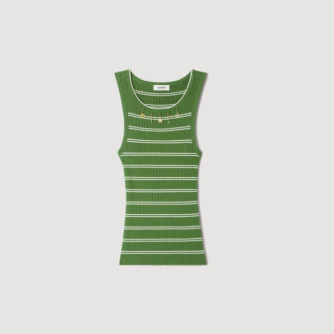 Striped tank top with charms