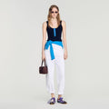Contrast button tank top
