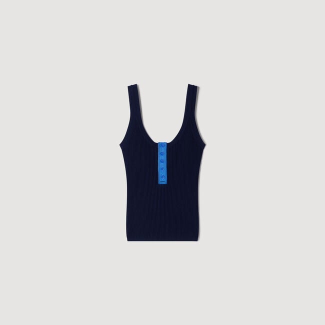 Contrast button tank top