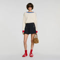 Contrast round-neck wool sweater