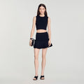 Cropped ribbed knit top